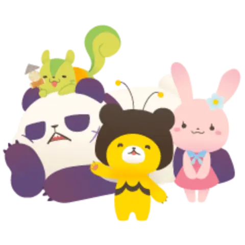 ミツノワグマ、うさぎ、りす、パンダたちのかわいい「クマのみつお」LINEスタンプはこちら